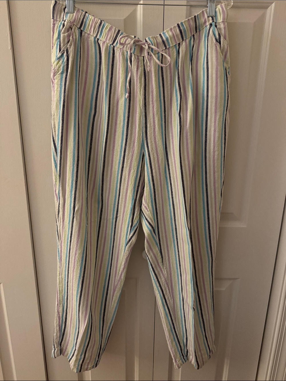 Kim Rogers Multicolor Vertical Stripe Drawstring Joggers